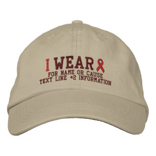Gorra Bordada Bordado rojo personalizado de la conciencia de la