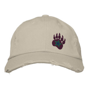 Gorra Bordada Bordado salvaje de la estrella de la pata de oso