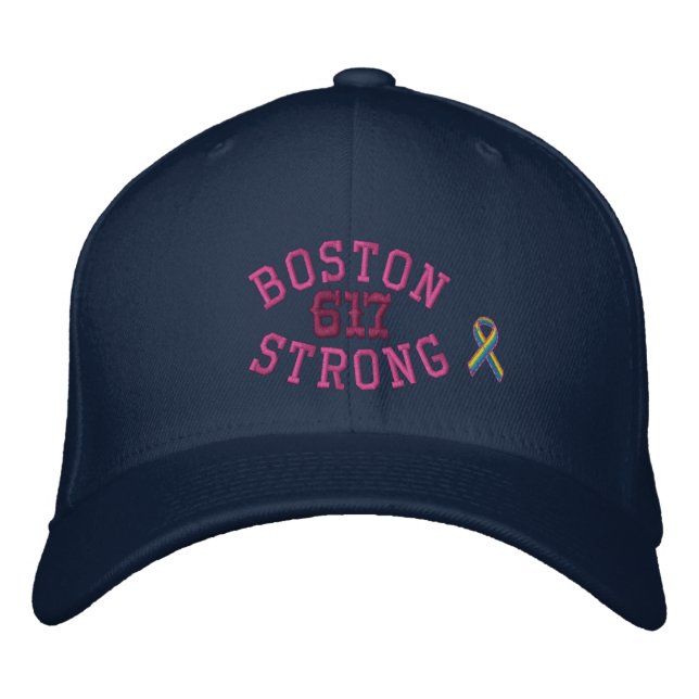 Gorra Bordada Boston Strong 617 Ribbon Edition (Anverso)