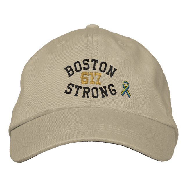 Gorra Bordada Boston Strong 617 Ribbon Edition (Anverso)