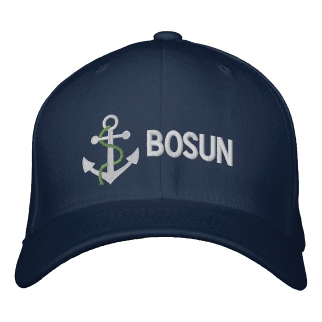 Gorra Bordada BOSUN Yacht Embroidered Cap Blue (Anverso)