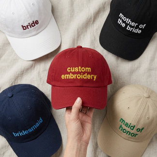 Gorra Bordada Bride Squad | Tocado de fiesta de boda personaliza