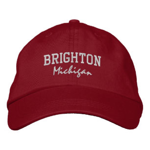 Gorra Bordada Brighton Michigan bordó sombrero de béisbol