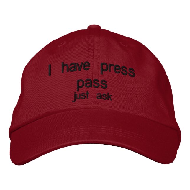 Gorra Bordada Broma de pase de prensa (Anverso)