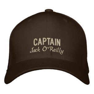 Gorra Bordada Bronceado de Capitán Personalizado y Marrón