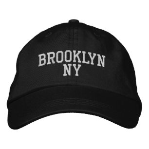 Gorra Bordada BROOKLYN Nuevo blanco simple en negro