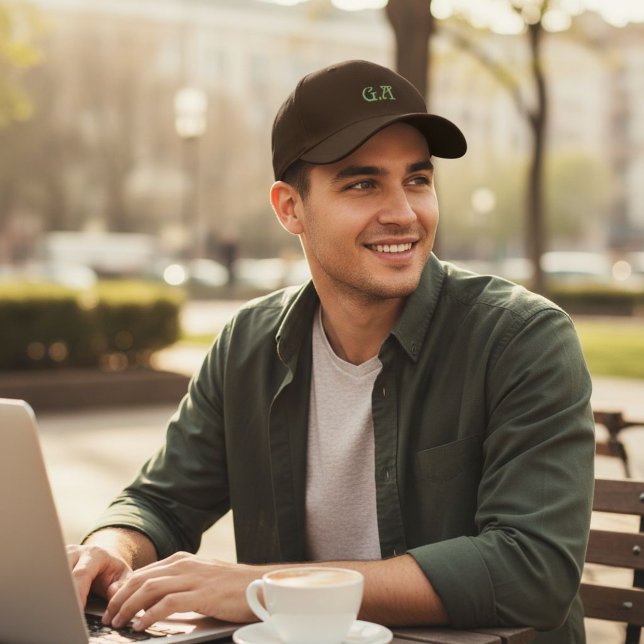 Gorra Bordada Brown Embroidered Cap with Personalized Initials  (Subido por el creador)