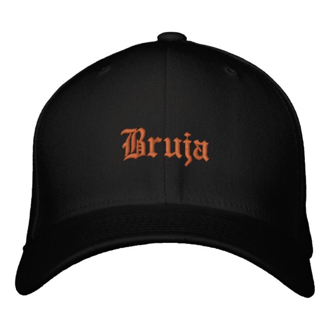 Gorra Bordada Bruja personifica el nombre en negro (Anverso)