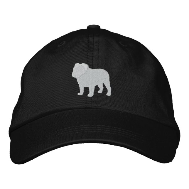 Gorra Bordada Bulldog inglés Silhouette | Guay Dog Lover's (Anverso)