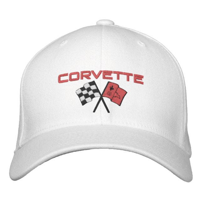 Gorra Bordada C7 C8 Banderas de Carreras de carros con cubierta  (Anverso)