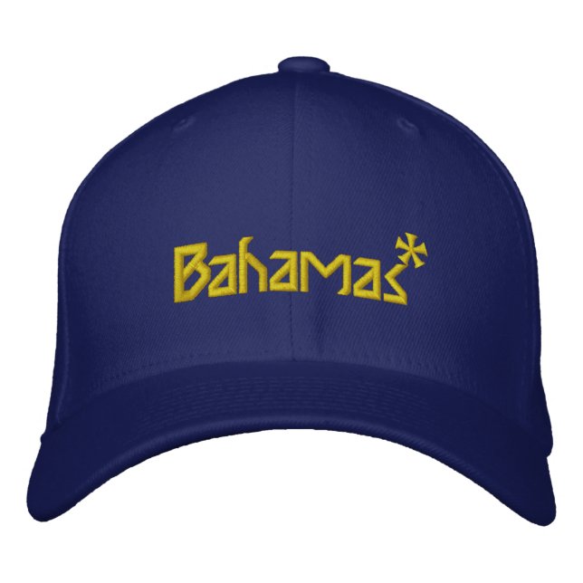 Gorra Bordada Cabo de béisbol bordado en las Bahamas (Anverso)