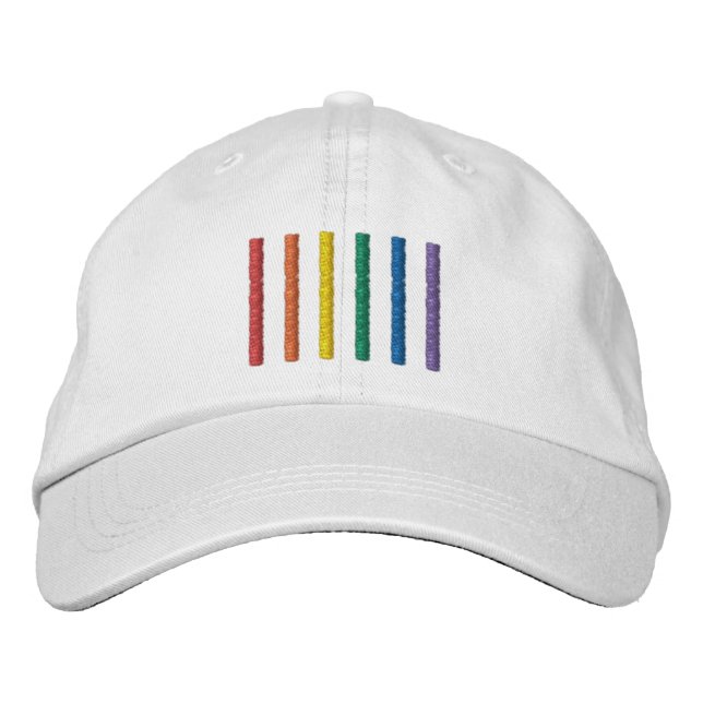 Gorra Bordada Cabo de béisbol con bordado de arcoiris LGBTQ+ (Anverso)