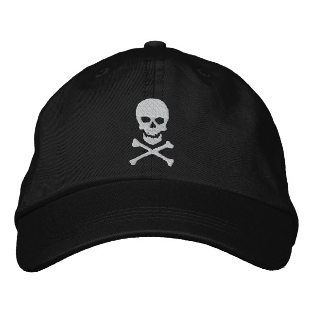 Gorra Bordada Calavera gruesa y capucha borrosa de los huesos cr (Anverso)