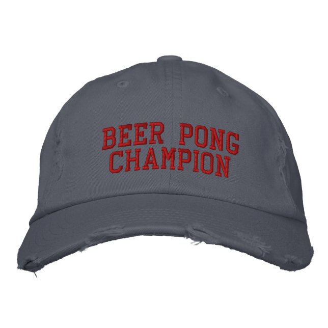Gorra Bordada Campeón de Beer Pong (Anverso)
