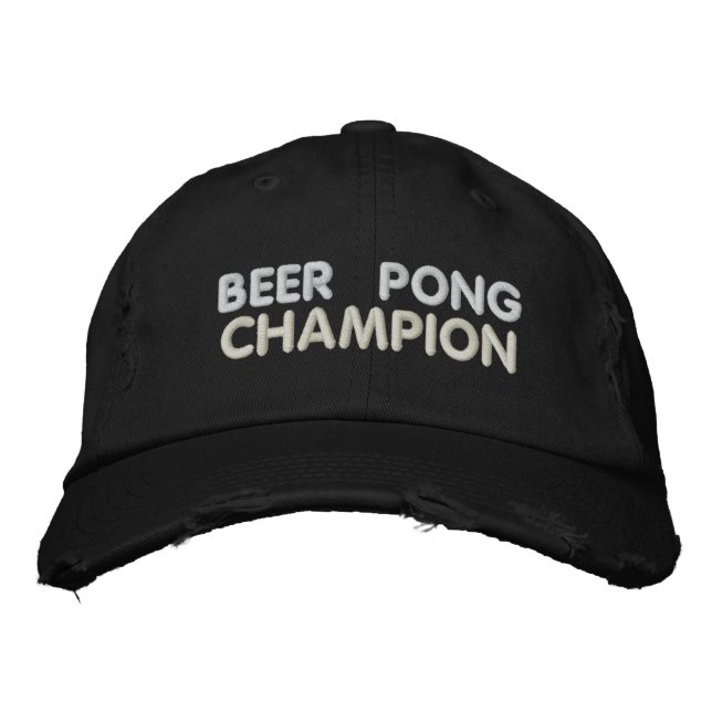 Gorra Bordada Campeón de Beer Pong (Anverso)