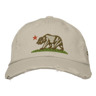 GORRA BORDADA CAMPO DE ESPECIE DE OSO REPÚBLICO DE CALIFORNIA