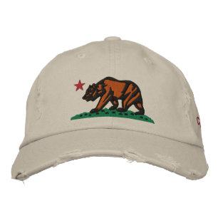 GORRA BORDADA CAMPO DE ESPECIE DE OSO REPÚBLICO DE CALIFORNIA