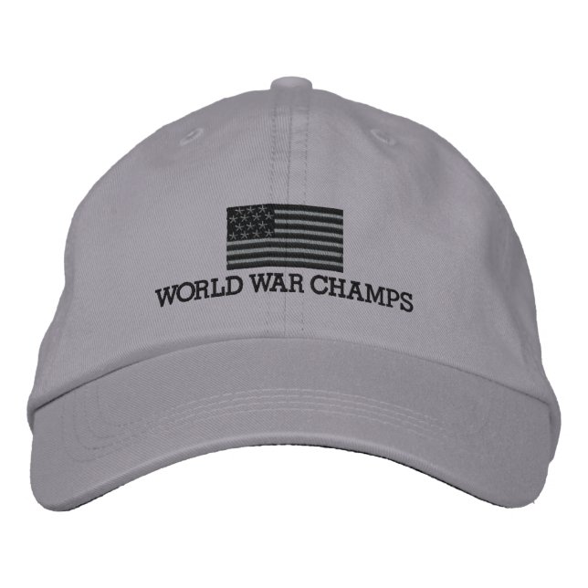 Gorra Bordada Campos de la Guerra Mundial - Bandera gris y norte (Anverso)