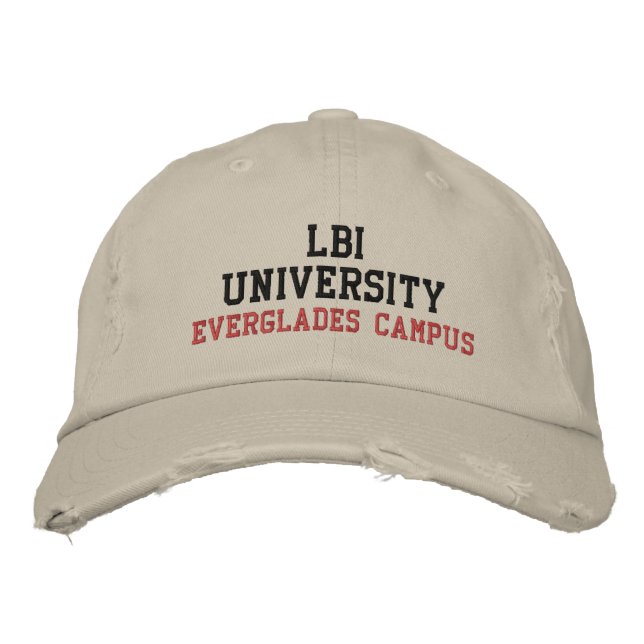 GORRA BORDADA CAMPUS DE LA UNIVERSIDAD LBI (TM) EVERGLADES (Anverso)