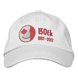 Gorra Bordada Canadiense de 150 años de feliz cara