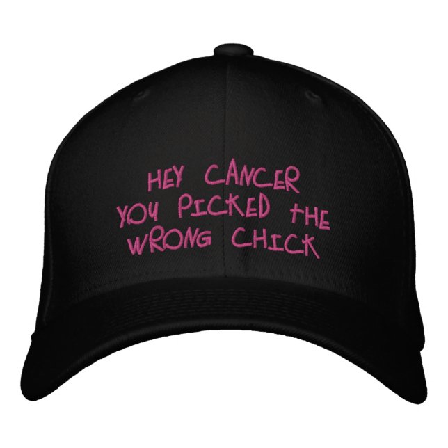 Gorra Bordada ¡Cáncer, escogiste a la chica equivocada! (Anverso)