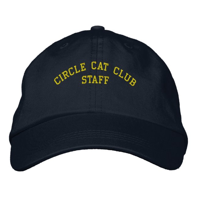 Gorra Bordada Cap. personal del club de gatos en círculo (Anverso)