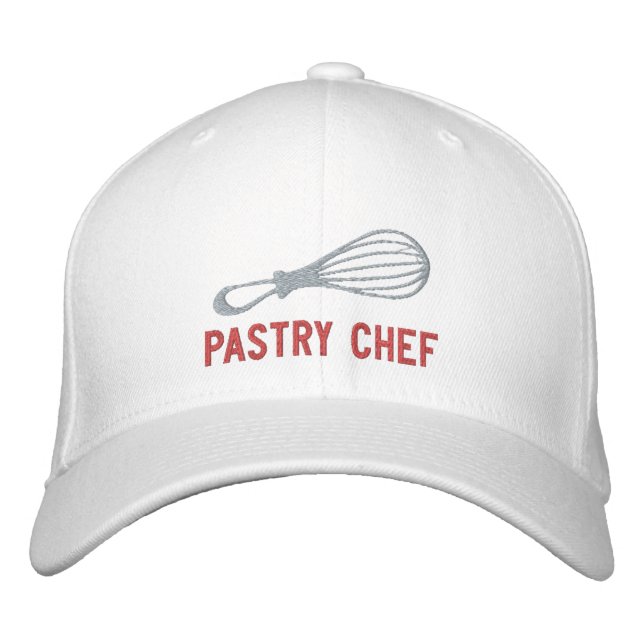 Gorra Bordada Capa borrosa del chef pastelero Whisk (Anverso)