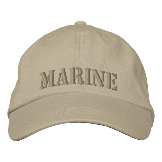 Gorra Bordada Capa de caqui bordada con MARINA (Anverso)