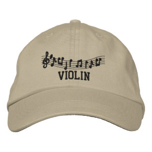 Gorra Bordada Capa de música en violín con bordado