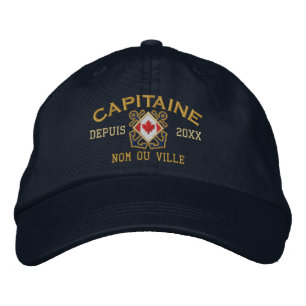 Gorra Bordada Capitán canadiense francés personalizado nautical