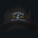 Gorra Bordada Capitán Con Anchor Personalizado<br><div class="desc">Captura de capitán bordada...  ideal para marineros.. capitán,  cuerda y ancla de gorra personalizada de Ricaso</div>