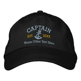 Gorra Bordada Capitán Con Anchor Personalizado