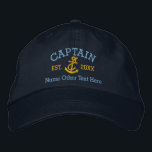 Gorra Bordada Capitán Con Anchor Personalizado<br><div class="desc">Captura de capitán bordada...  ideal para marineros.. capitán,  cuerda y ancla de gorra personalizada de Ricaso</div>