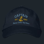 Gorra Bordada Capitán Con Anchor Personalizado<br><div class="desc">Captura de capitán bordada...  ideal para marineros.. capitán,  cuerda y ancla de gorra personalizada de Ricaso</div>