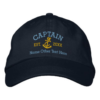 Gorra Bordada Capitán Con Anchor Personalizado