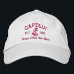 Gorra Bordada Capitán Con Anchor Personalizado<br><div class="desc">Captura de capitán bordada...  ideal para marineros.. capitán,  cuerda y ancla de gorra personalizada de Ricaso</div>