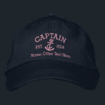 Gorra Bordada Capitán Con Anchor Personalizado<br><div class="desc">Captura de capitán bordada...  ideal para marineros.. capitán,  cuerda y ancla de gorra personalizada de Ricaso</div>
