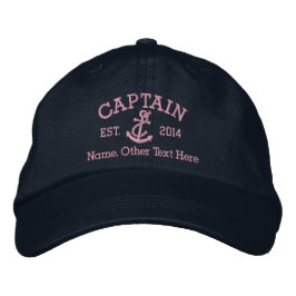 Gorra Bordada Capitán Con Anchor Personalizado