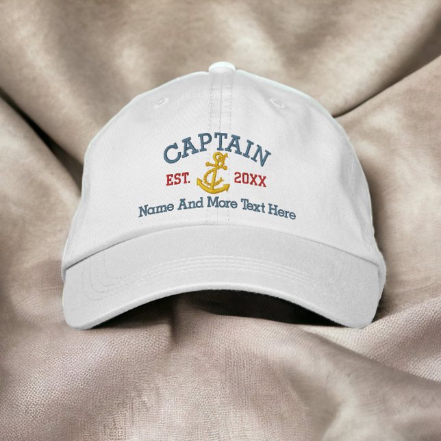 Gorra Bordada Capitán Con Anchor Personalizado (Subido por el creador)