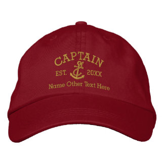 Gorra Bordada Capitán Con Anchor Personalizado