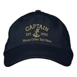 Gorra Bordada Capitán Con Anchor Personalizado