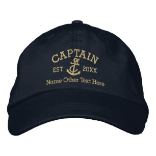 Gorra Bordada Capitán Con Anchor Personalizado