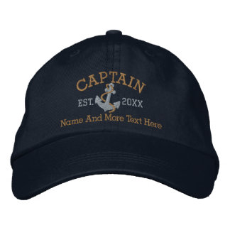 Gorra Bordada Capitán Con Ancla Personalizado