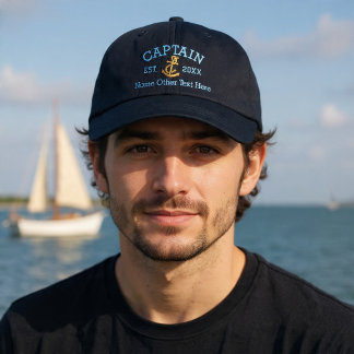 Gorra Bordada Capitán Con Ancla Personalizado