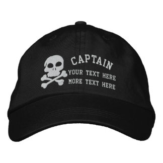 Gorra Bordada Capitán Con Calavera Y personalizable De Huesos Cr
