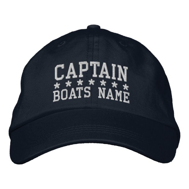 Gorra Bordada Capitán con nombre de barco personalizado (Anverso)