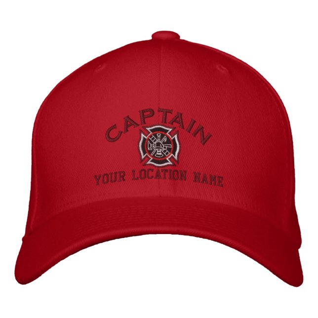 Gorra Bordada Capitán de bomberos personalizado (Anverso)