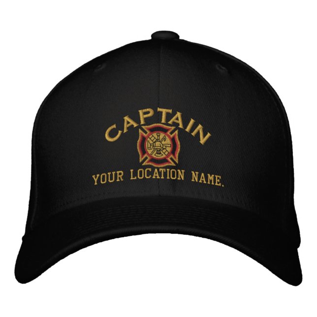 Gorra Bordada Capitán de bomberos personalizado (Anverso)