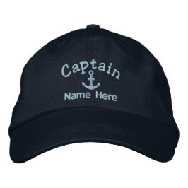 Gorra Bordada Capitán Del Barco Personalizado