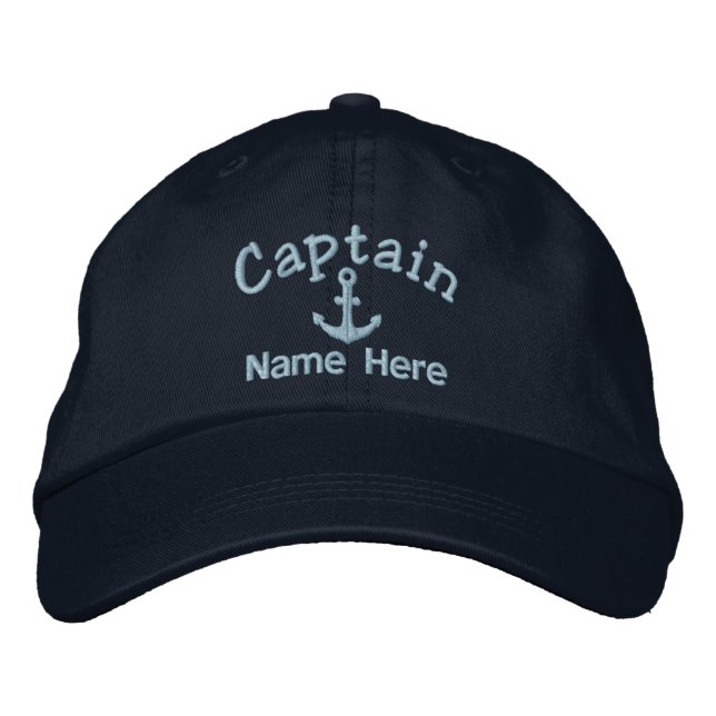 Gorra Bordada Capitán Del Barco Personalizado (Anverso)